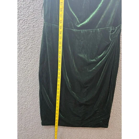 Lauren Ralph Lauren Pleated Velvet Cocktail Dress Women's 16 Green Zip  Closure - greenwatershopping.com